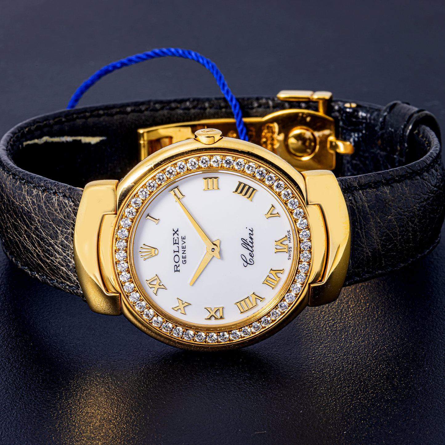 Rolex Cellini 6622 18K Yellow Gold Diamond Bezel White Dial Ladies Watch