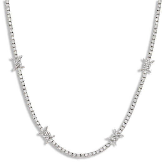 14K GOLD DIAMOND BARBED WIRE TENNIS CHAIN 9.45 CT product view