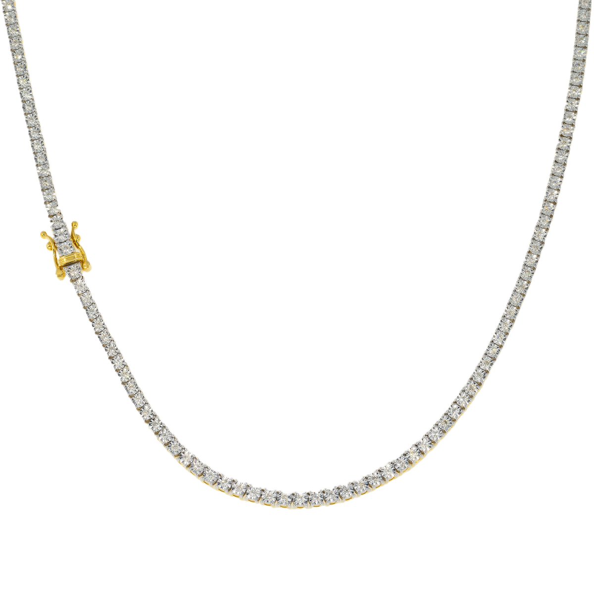 14K GOLD DIAMOND 3MM TENNIS CHAIN 3.27 CT product view