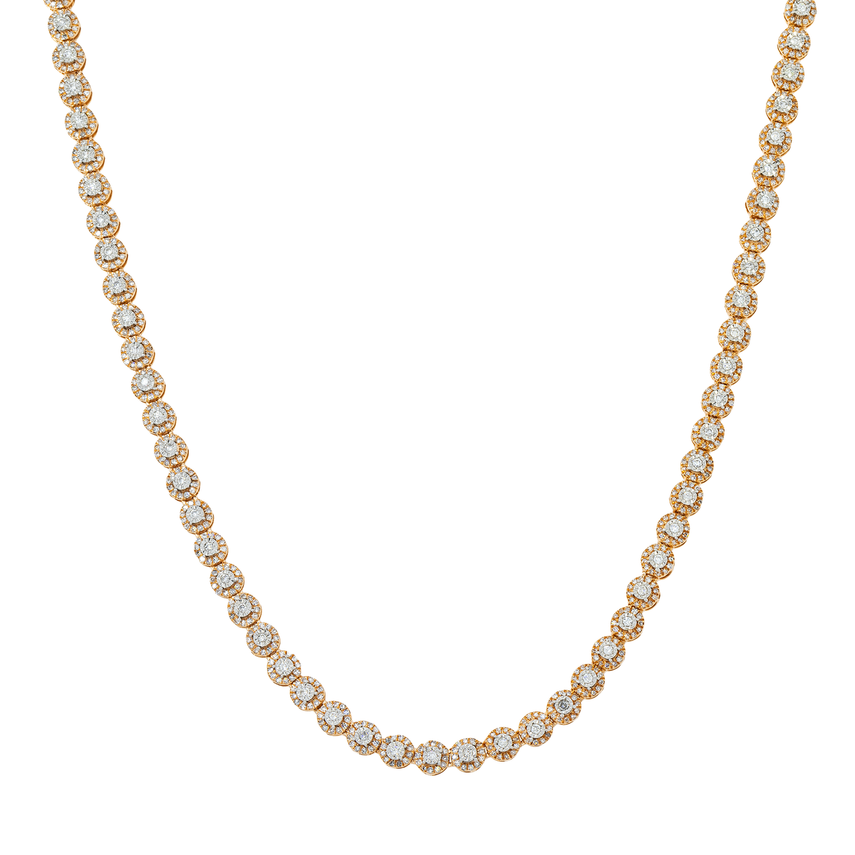 10K GOLD ROUND DIAMOND TENNIS CHAIN 3.50 CT product view