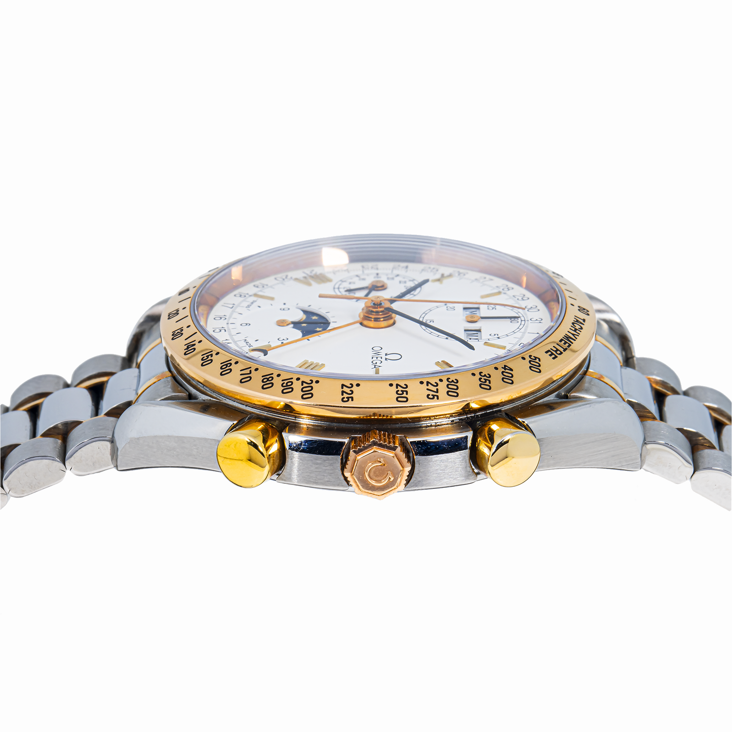 Omega Speedmaster Moonphase Triple Calendar Two-Tone White Dial – 3330.20.00
