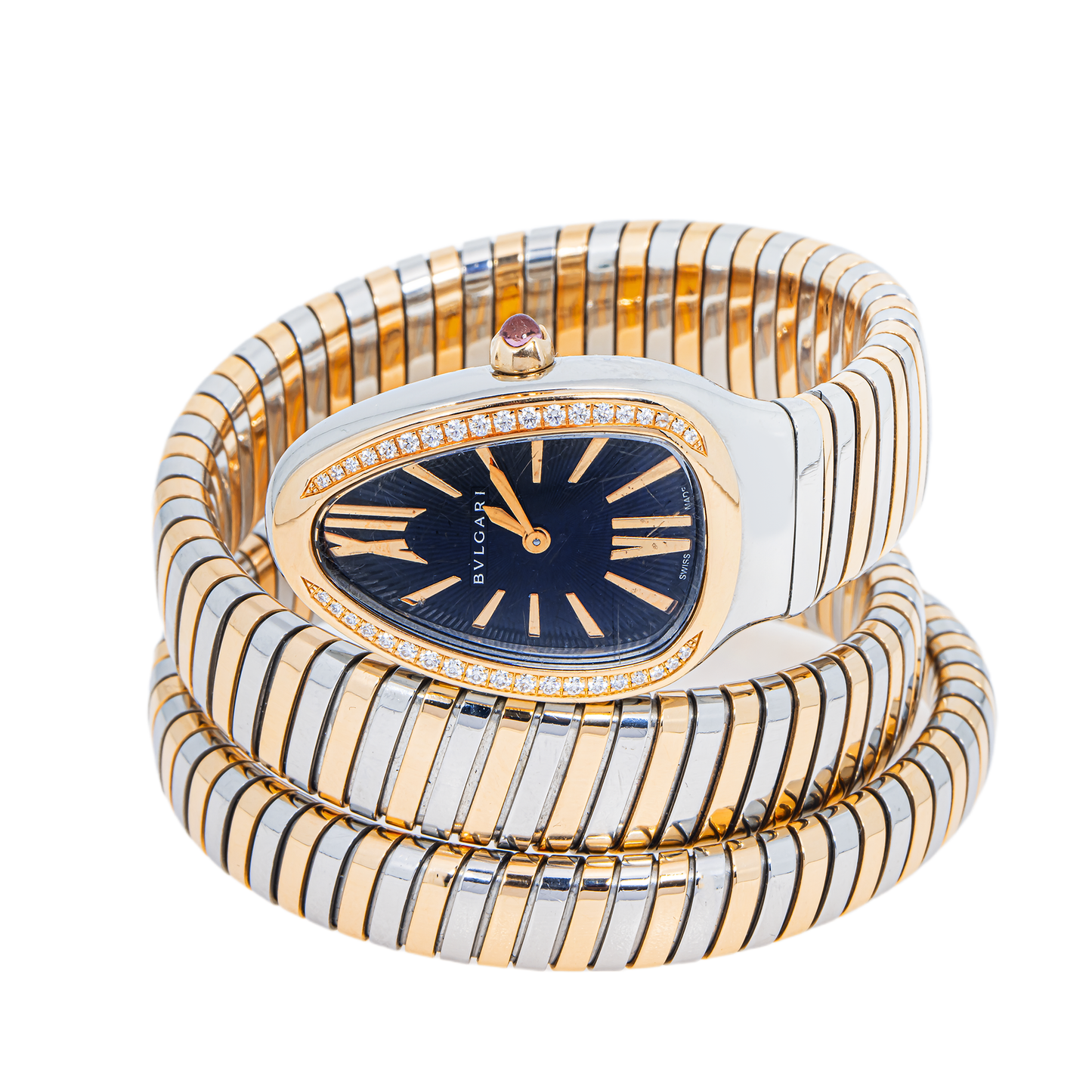 Bvlgari Serpenti Tubogas Two-Tone Diamond Black Dial Watch – 102099