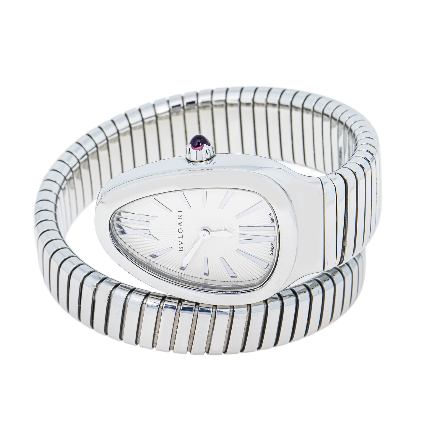 Bvlgari Serpenti Tubogas Stainless Steel Silver Dial 35mm Watch – 101817