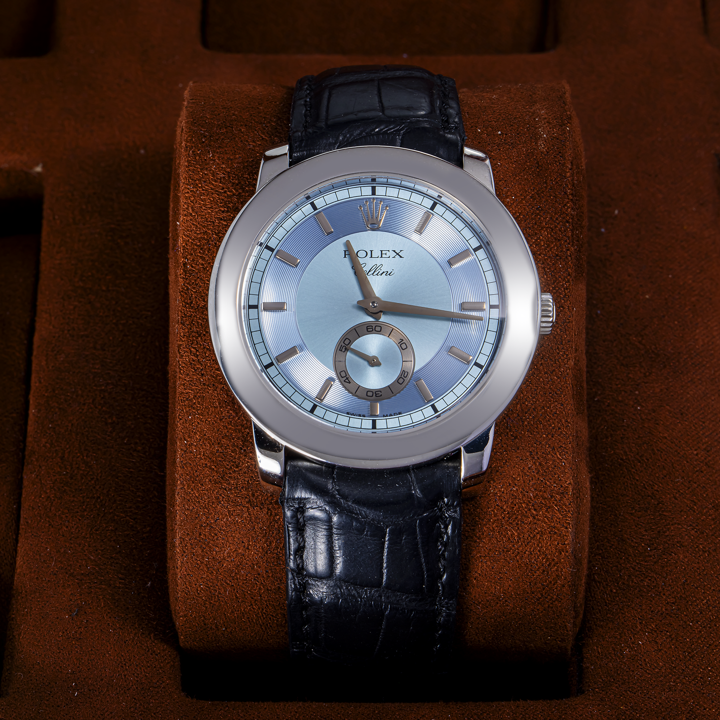 Rolex Cellini Cellinium Platinum Glacier Blue Dial 38mm – 5241/6