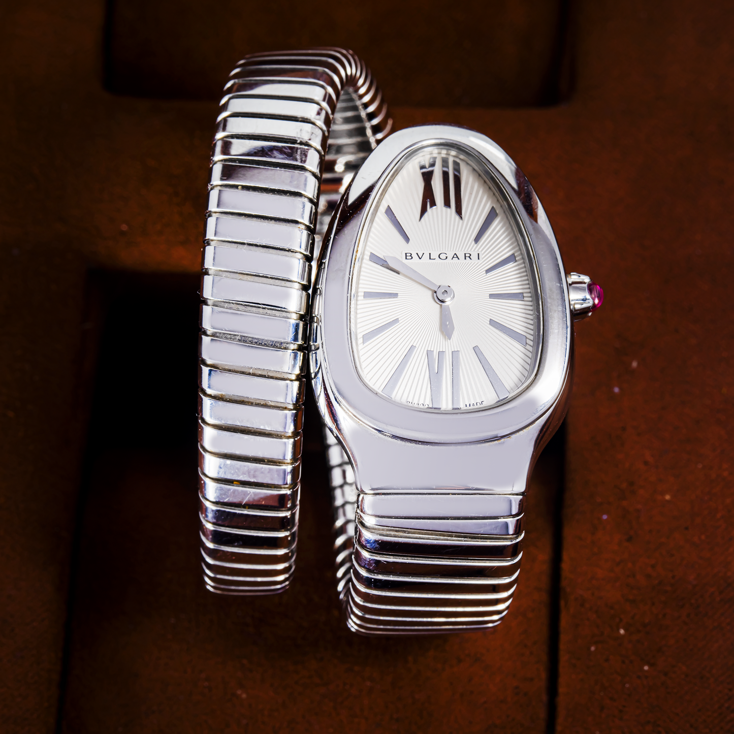 Bvlgari Serpenti Tubogas Stainless Steel Silver Dial 35mm Watch – 101817