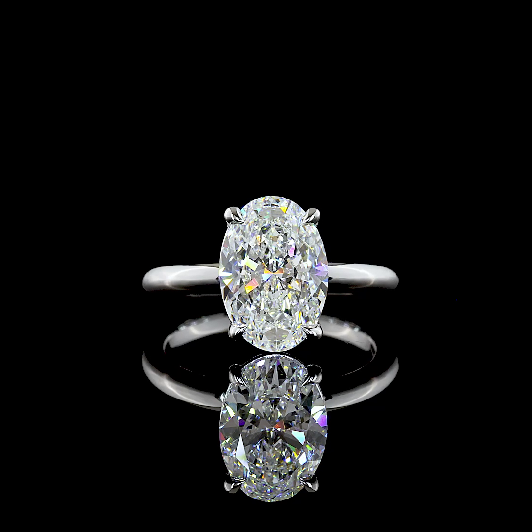 14K White Gold Oval Solitaire – RG8096 - image 1