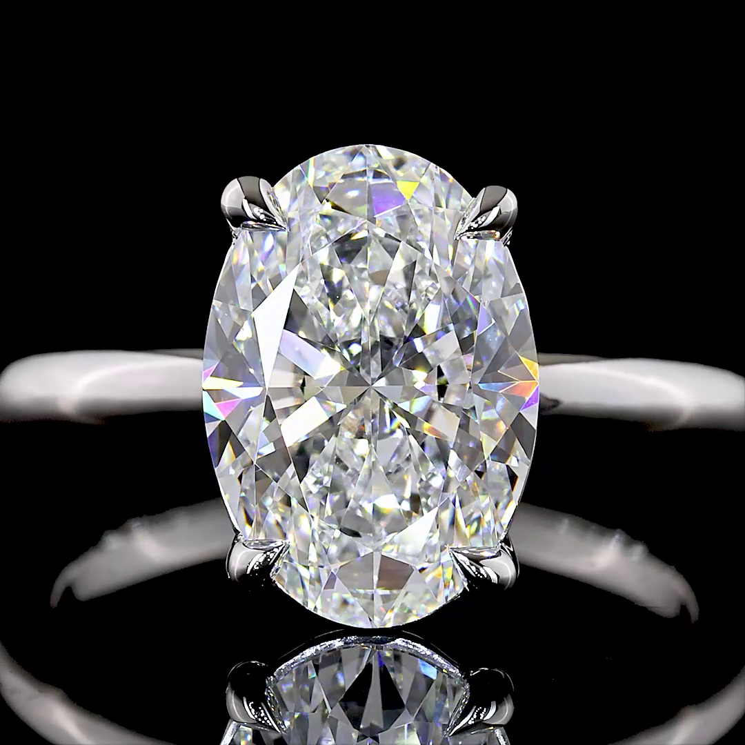 14K White Gold Oval Solitaire – RG8096 - image 2