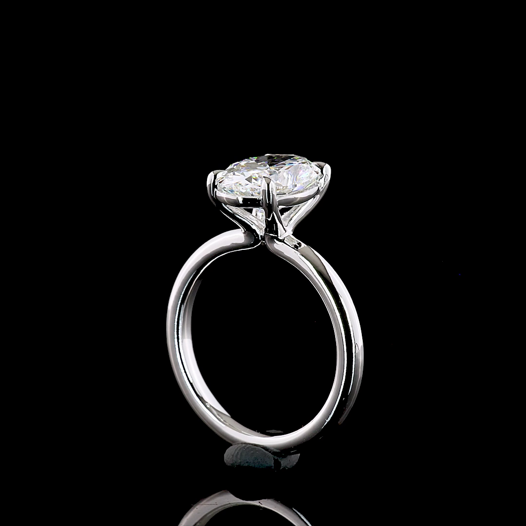 14K White Gold Oval Solitaire – RG8096 - image 3