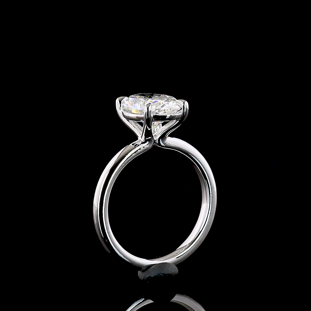 14K White Gold Oval Solitaire – RG8096 - image 4
