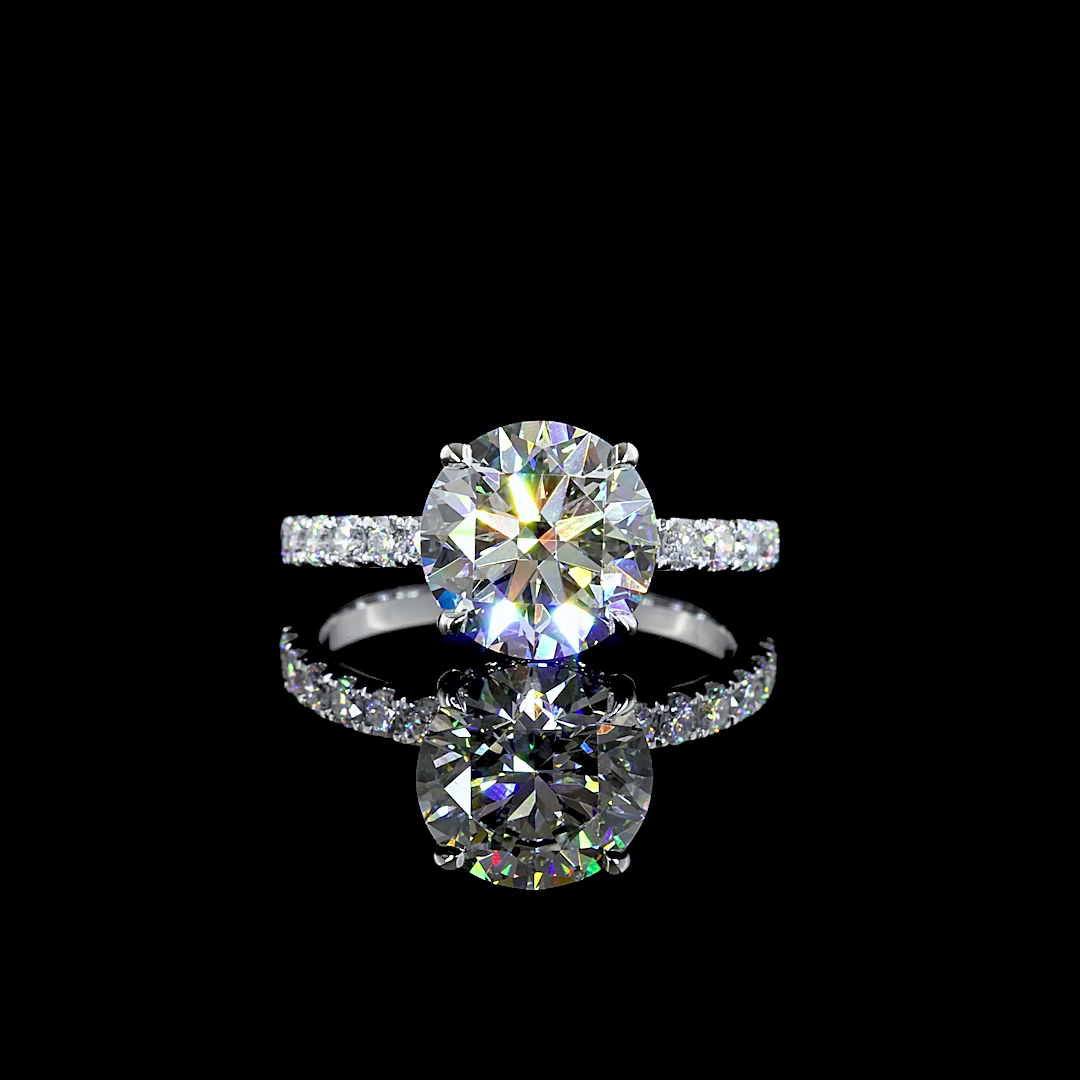 14K White Gold Round Hidden Halo – RG8198 - image 1