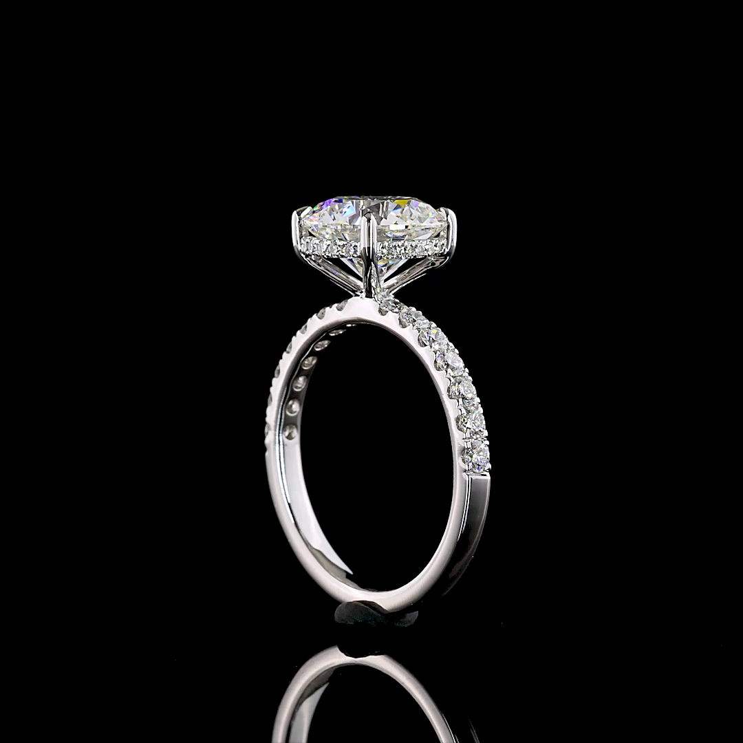 14K White Gold Round Hidden Halo – RG8198 - image 3