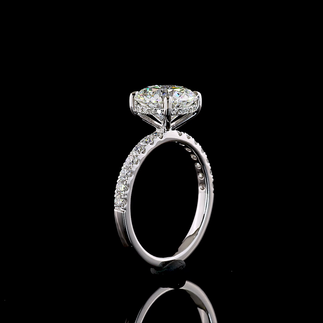 14K White Gold Round Hidden Halo – RG8198 - image 4