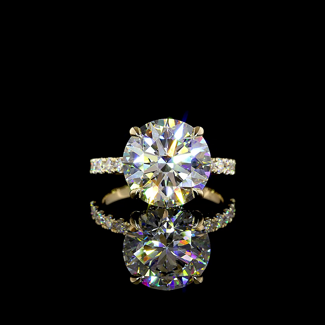 14K Yellow Gold Round Hidden Halo – RG8202 - image 1