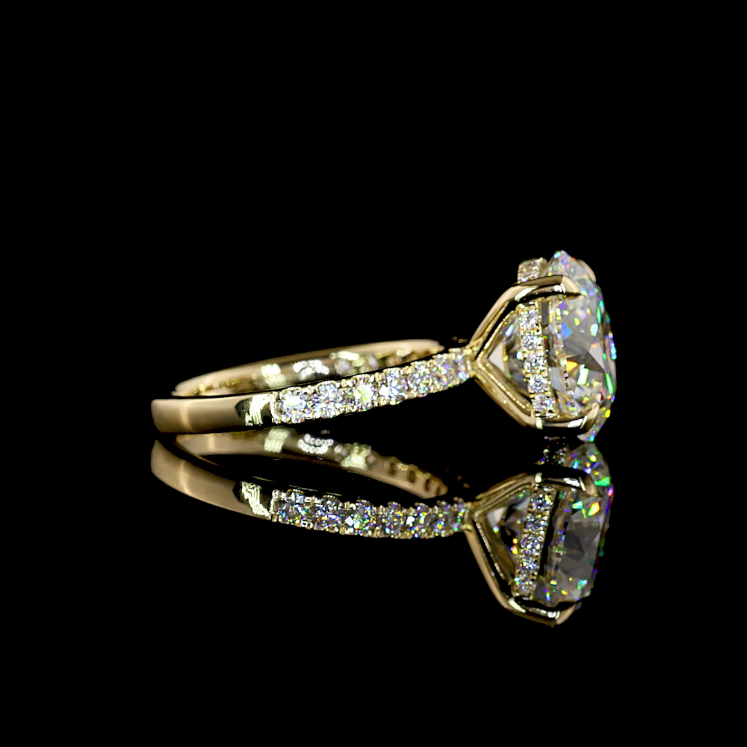 14K Yellow Gold Round Hidden Halo – RG8202 - image 2