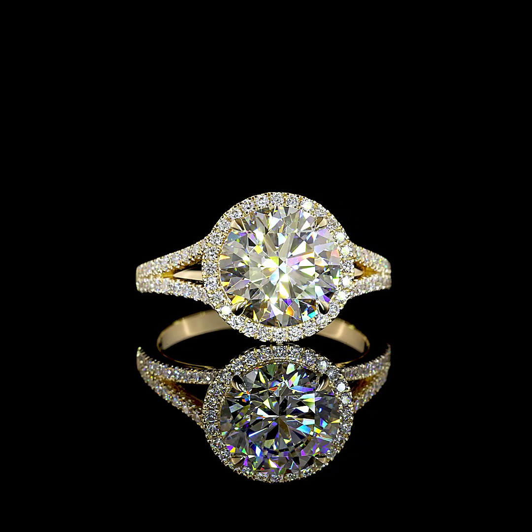 14K Yellow Gold Round Split Shank – RG8209 - image 1