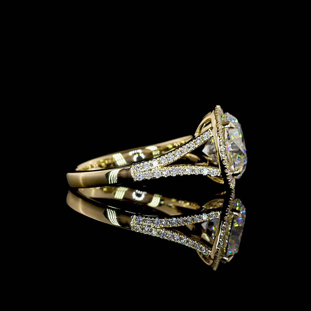 14K Yellow Gold Round Split Shank – RG8209 - image 2