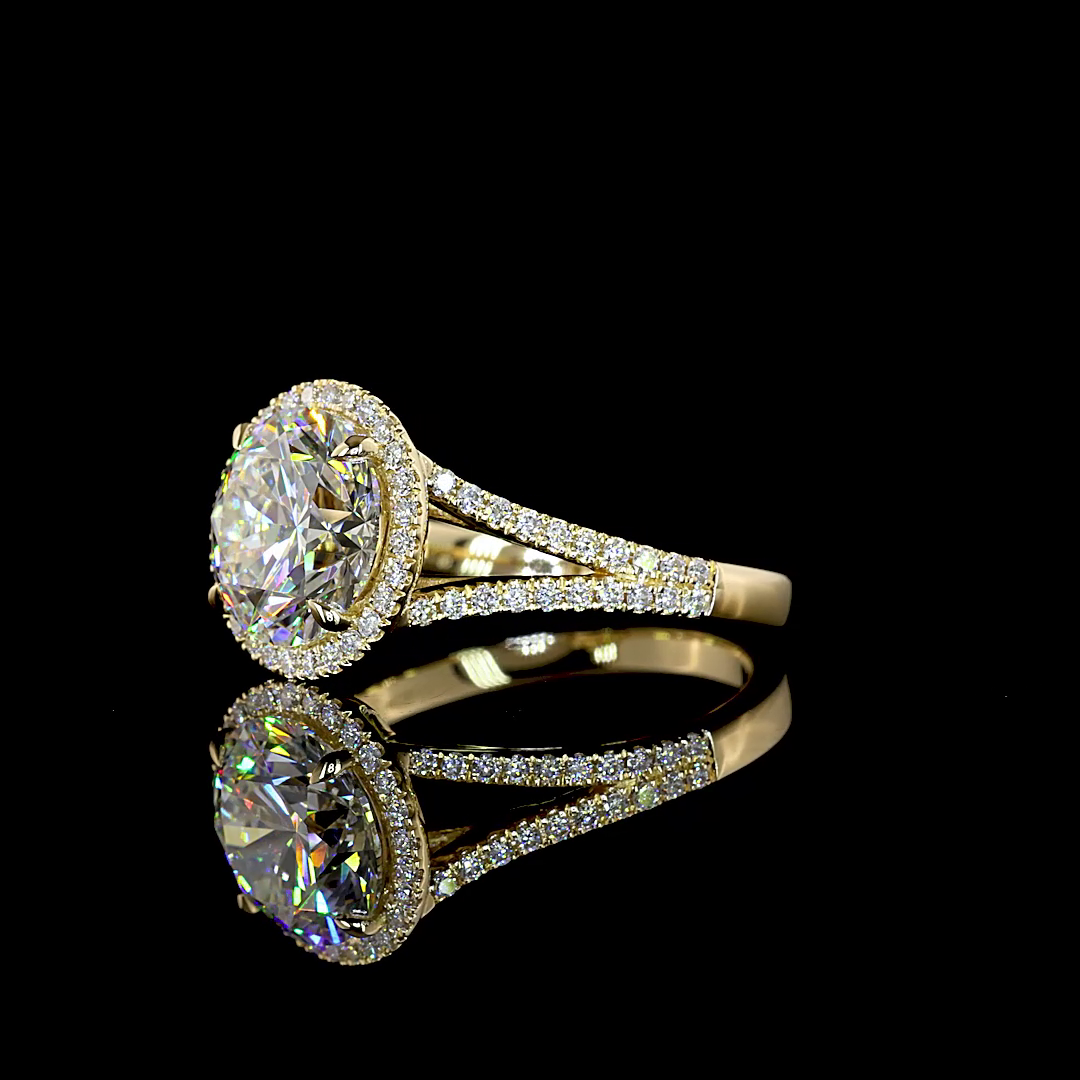 14K Yellow Gold Round Split Shank – RG8209 - image 3