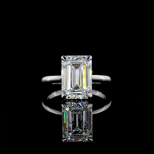 14K White Gold Emerald Hidden Halo – RG8217 - image 1