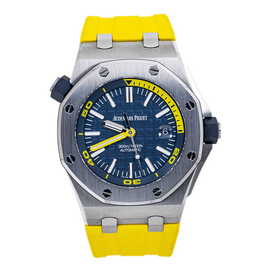 Audemars Piguet Royal Oak Offshore Diver 15710ST.OO.A027CA.01 Blue Dial 42mm Stainless Steel Yellow Rubber Strap