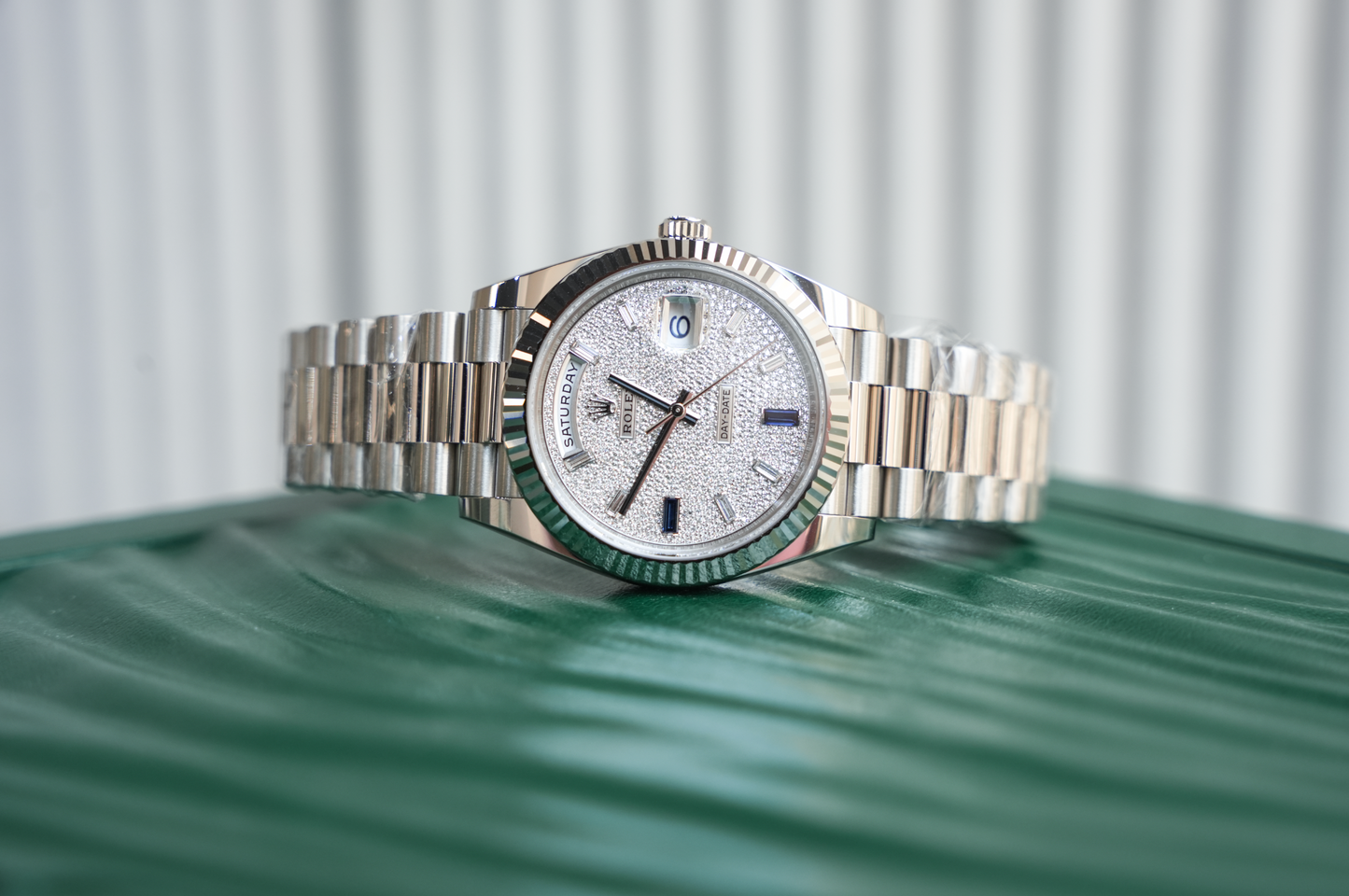 Rolex Day-Date 40 228236, Platinum Case with Diamond Pavé Dial, President Bracelet