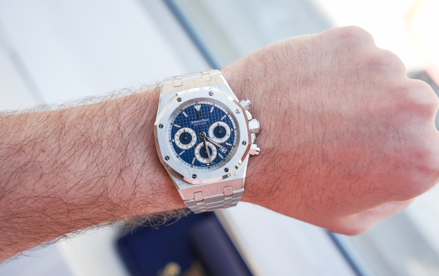 Audemars Piguet Royal Oak Chronograph 26022BC.OO.D028CR.01 White Gold Blue Dial 39mm