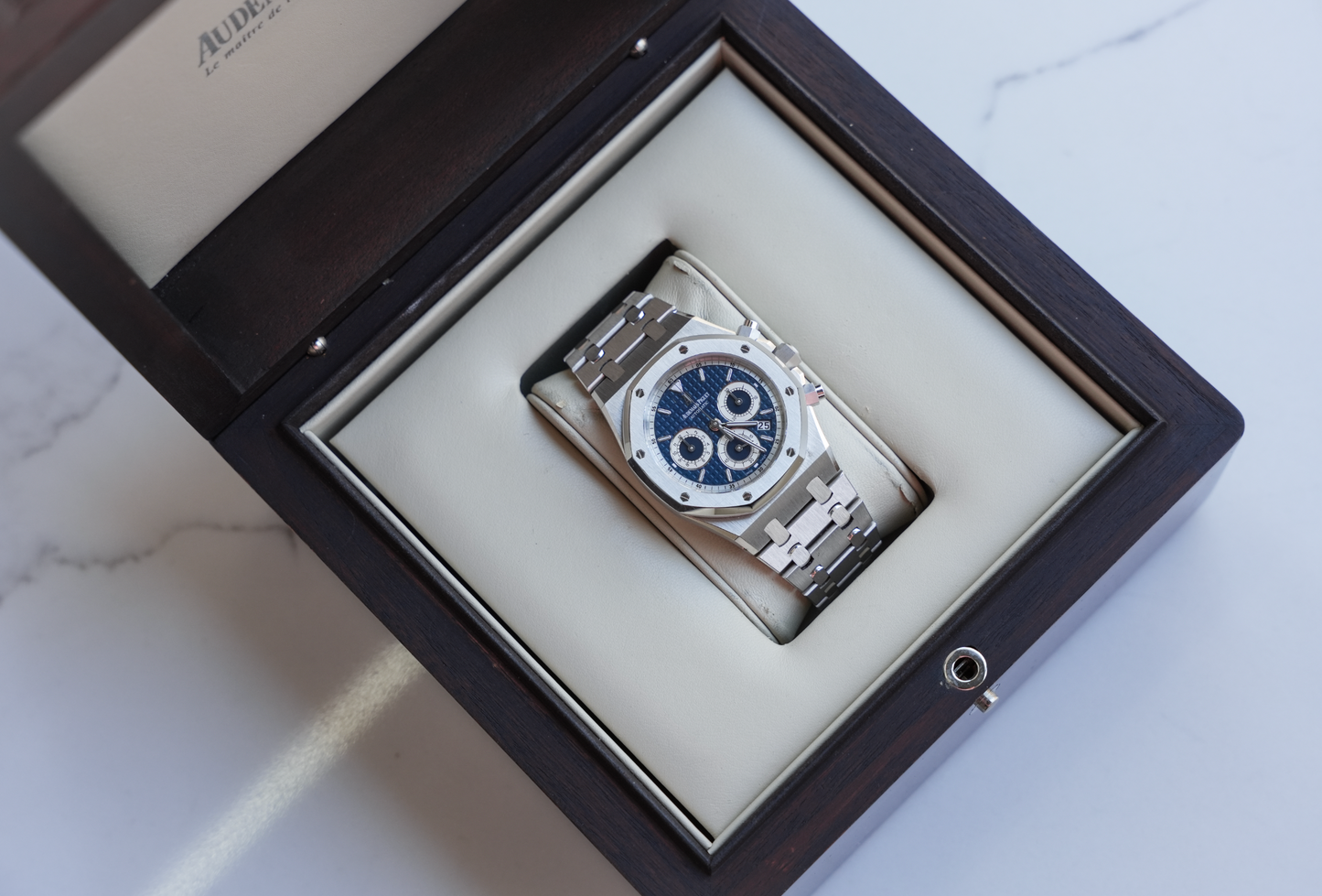 Audemars Piguet Royal Oak Chronograph 26022BC.OO.D028CR.01 White Gold Blue Dial 39mm