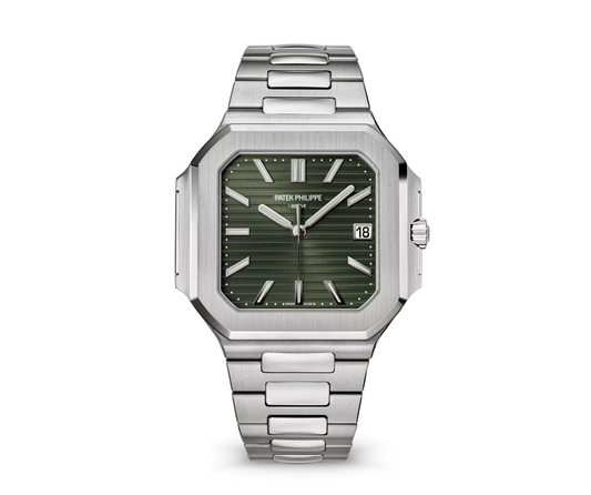 Patek Philippe Cubitus 5821/1A-001, Stainless Steel Case with Sunburst Olive Green Dial, Steel Bracelet