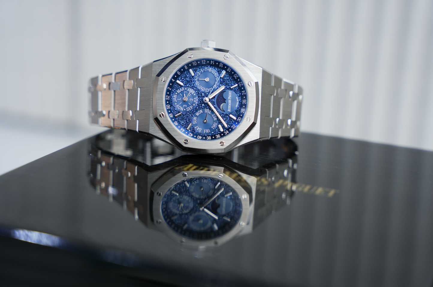 Audemars Piguet Royal Oak Perpetual Calendar 26574BC “John Mayer” Limited Edition 18K White Gold Blue Crystal Sky Dial 41mm Watch