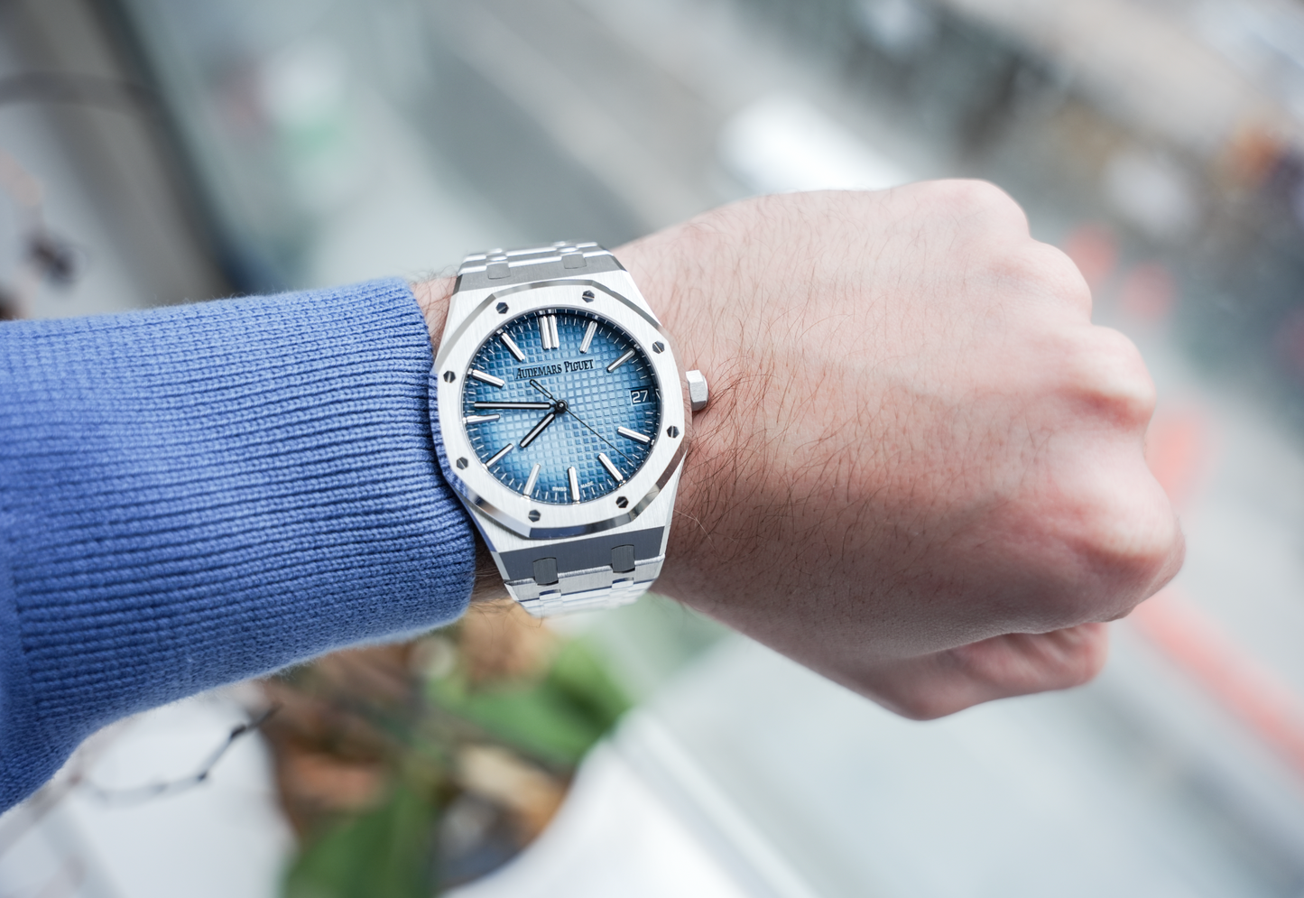 Audemars Piguet Royal Oak 41mm White Gold Smoked Blue Dial 15510BC