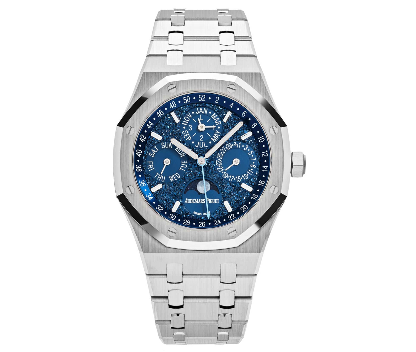 Audemars Piguet Royal Oak Perpetual Calendar 26574BC “John Mayer” Limited Edition 18K White Gold Blue Crystal Sky Dial 41mm Watch