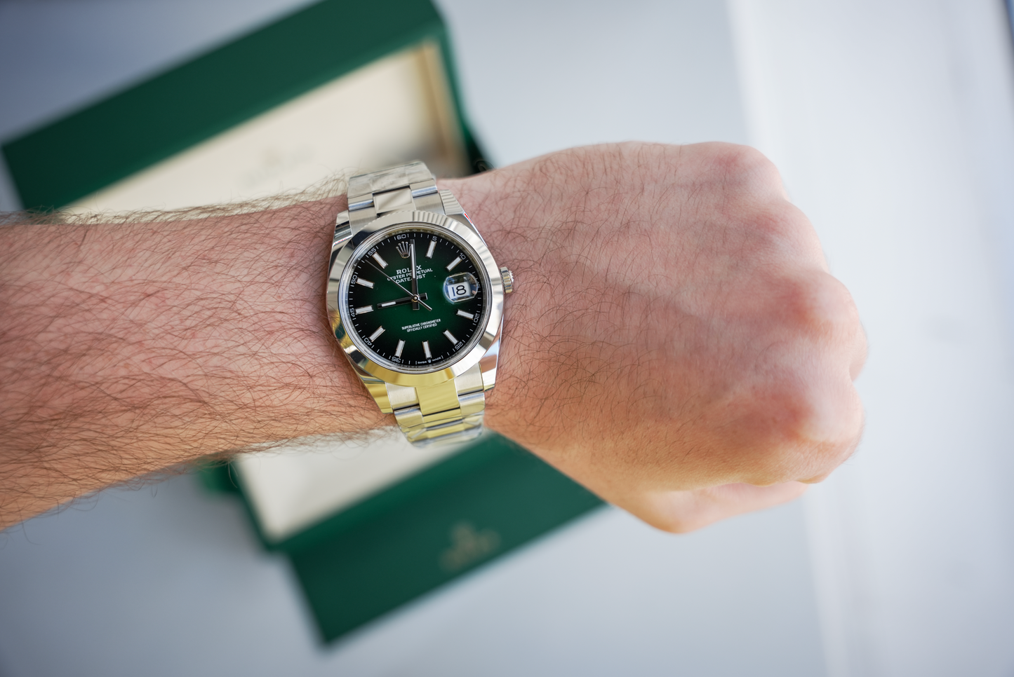 Rolex Datejust 41 126300 Oystersteel Smooth Bezel Green Ombré Dial Oyster Bracelet