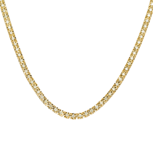 14K GOLD ROUND DIAMOND TENNIS CHAIN 6.60 CT product view