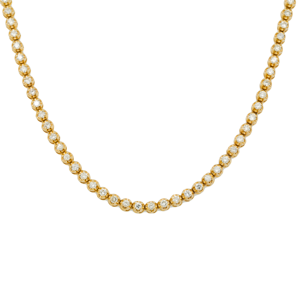 14K GOLD ROUND DIAMOND TENNIS CHAIN 8.50 CT product view