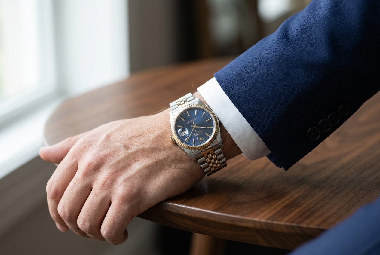 Rolex White Gold and Stainless Steel Datejust Reference 16014 with Jubilee Bracelet