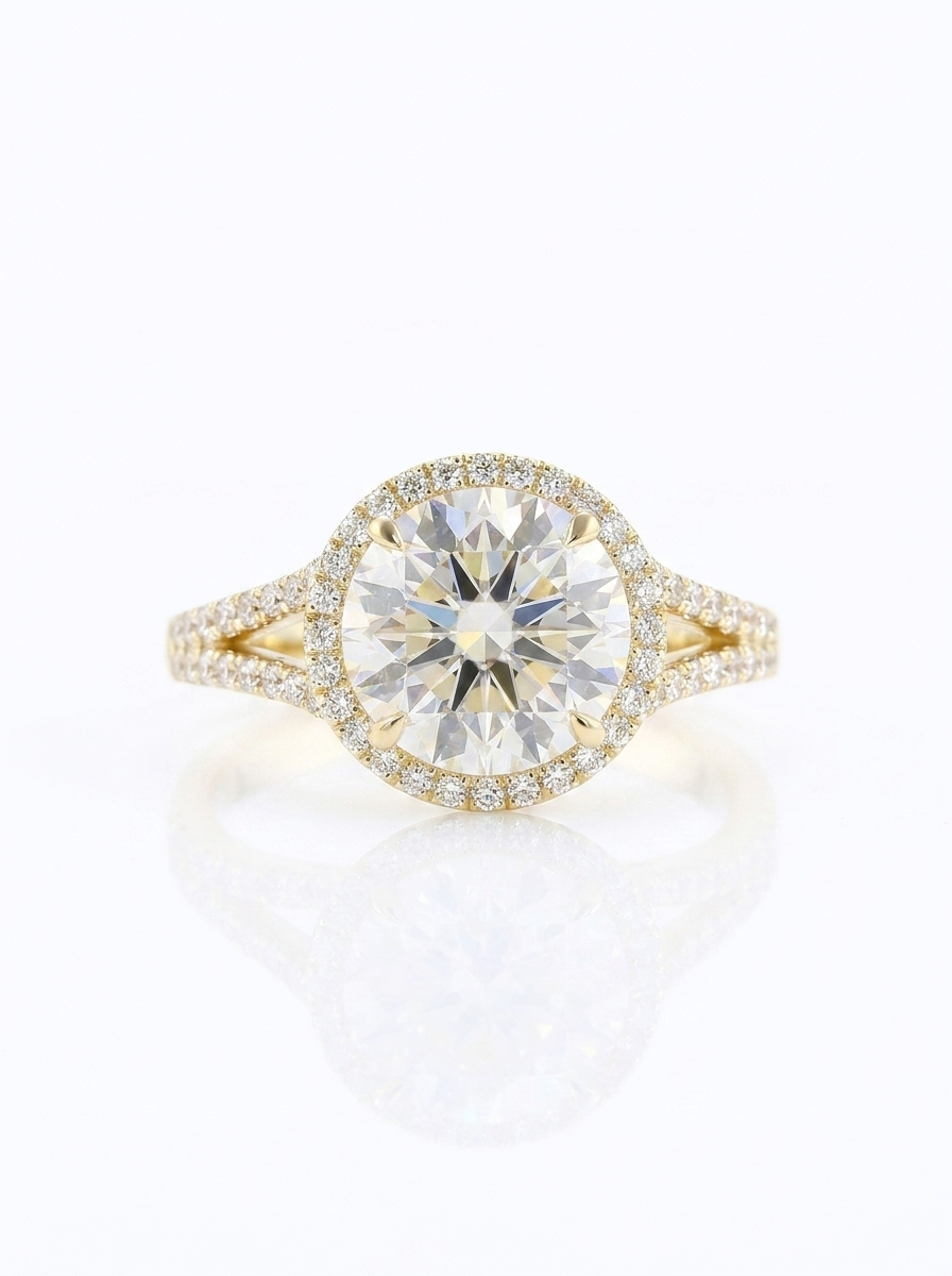 14K Yellow Gold Round Split Shank – RG8209