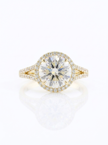 14K Yellow Gold Round Split Shank – RG8209
