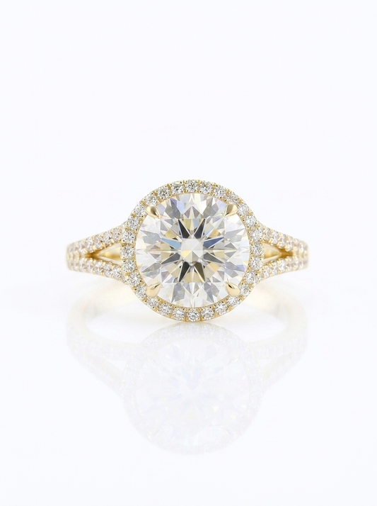 14K Yellow Gold Round Split Shank – RG8209