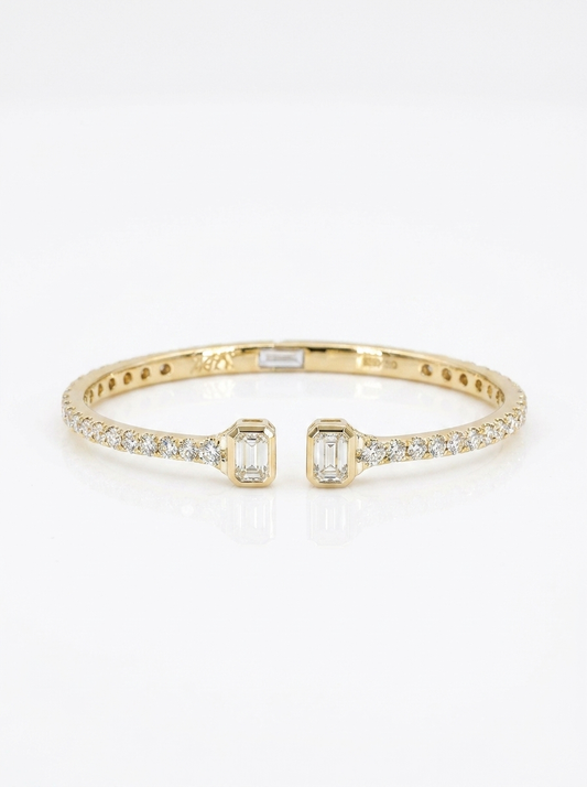 14K Yellow Gold Emerald Bangles – BC7511