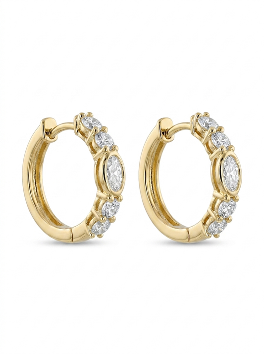 14K Yellow Gold Oval Huggies – ER23526