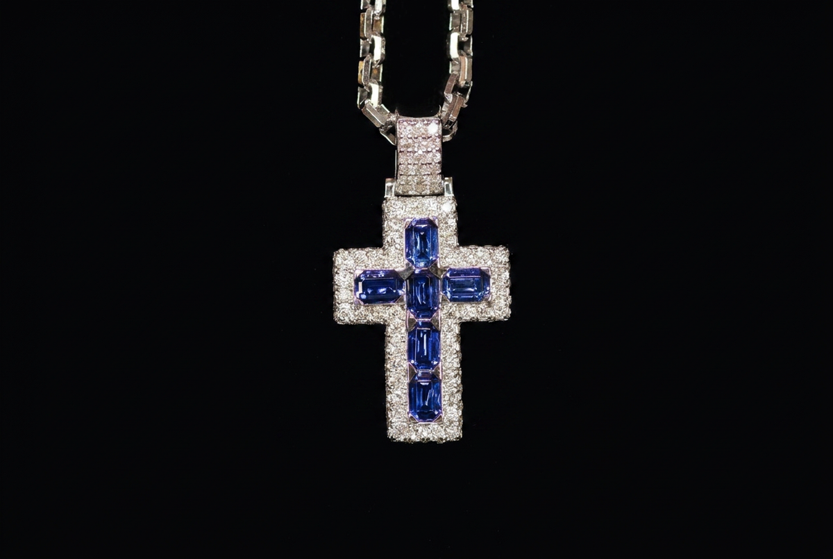 Sapphire Cross Pendant