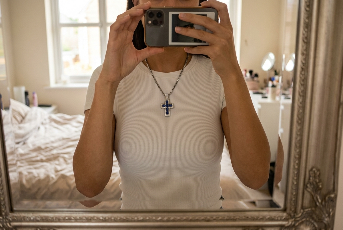 Sapphire Cross Pendant