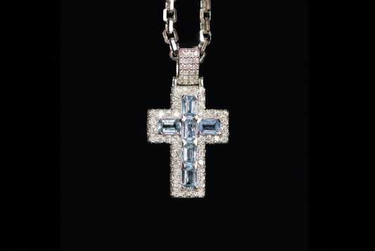 Aquamarine Cross Pendant