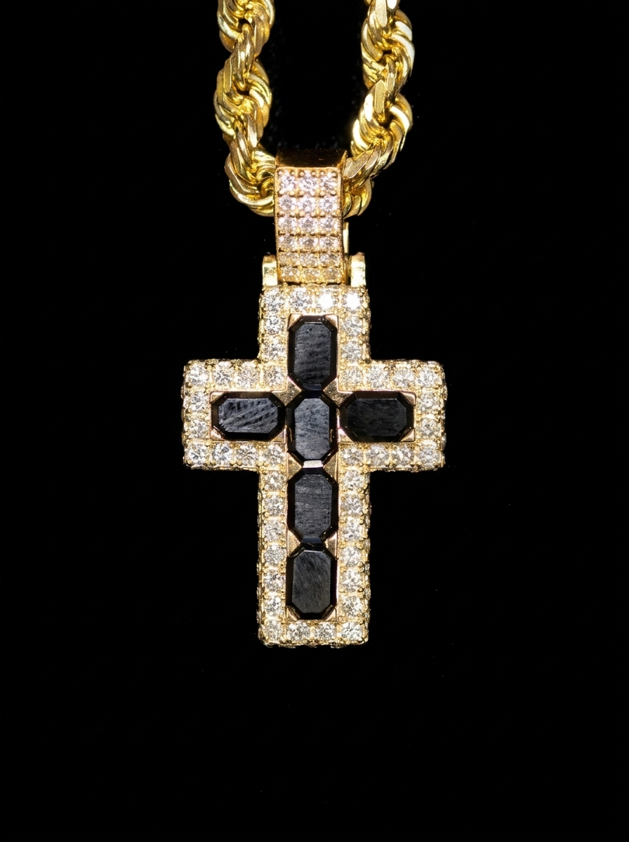 Black Onyx Cross Pendant