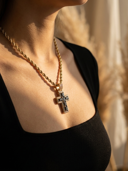 Black Onyx Cross Pendant