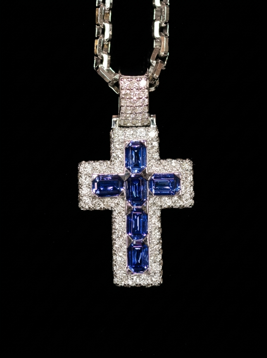 Sapphire Cross Pendant