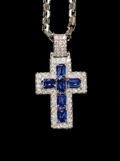 Sapphire Cross Pendant