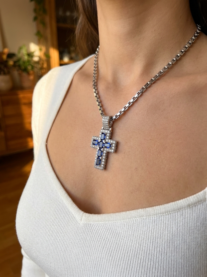 Sapphire Cross Pendant