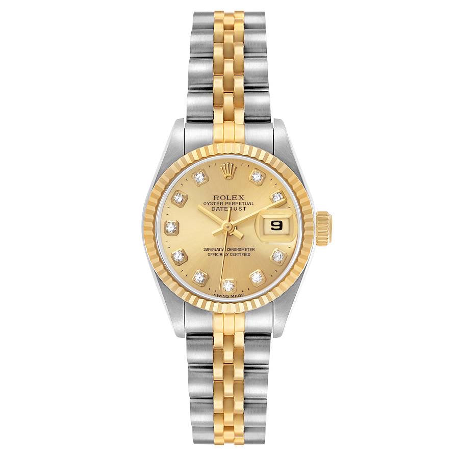 Rolex Datejust 26 Steel Yellow Gold Champagne Diamond Dial Ladies Watch 69173