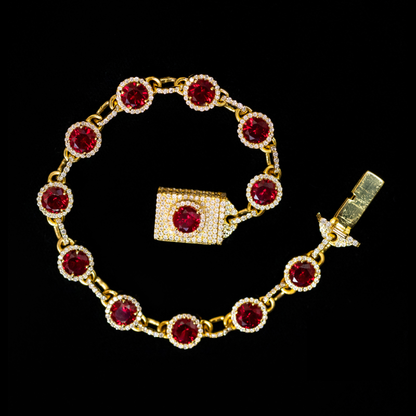 Ruby Halo Tennis Bracelet